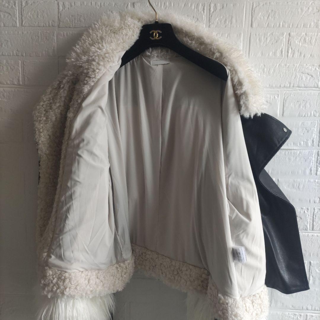 say✨ BELLE ETUDE　 ボリュームファーライダースジャケット