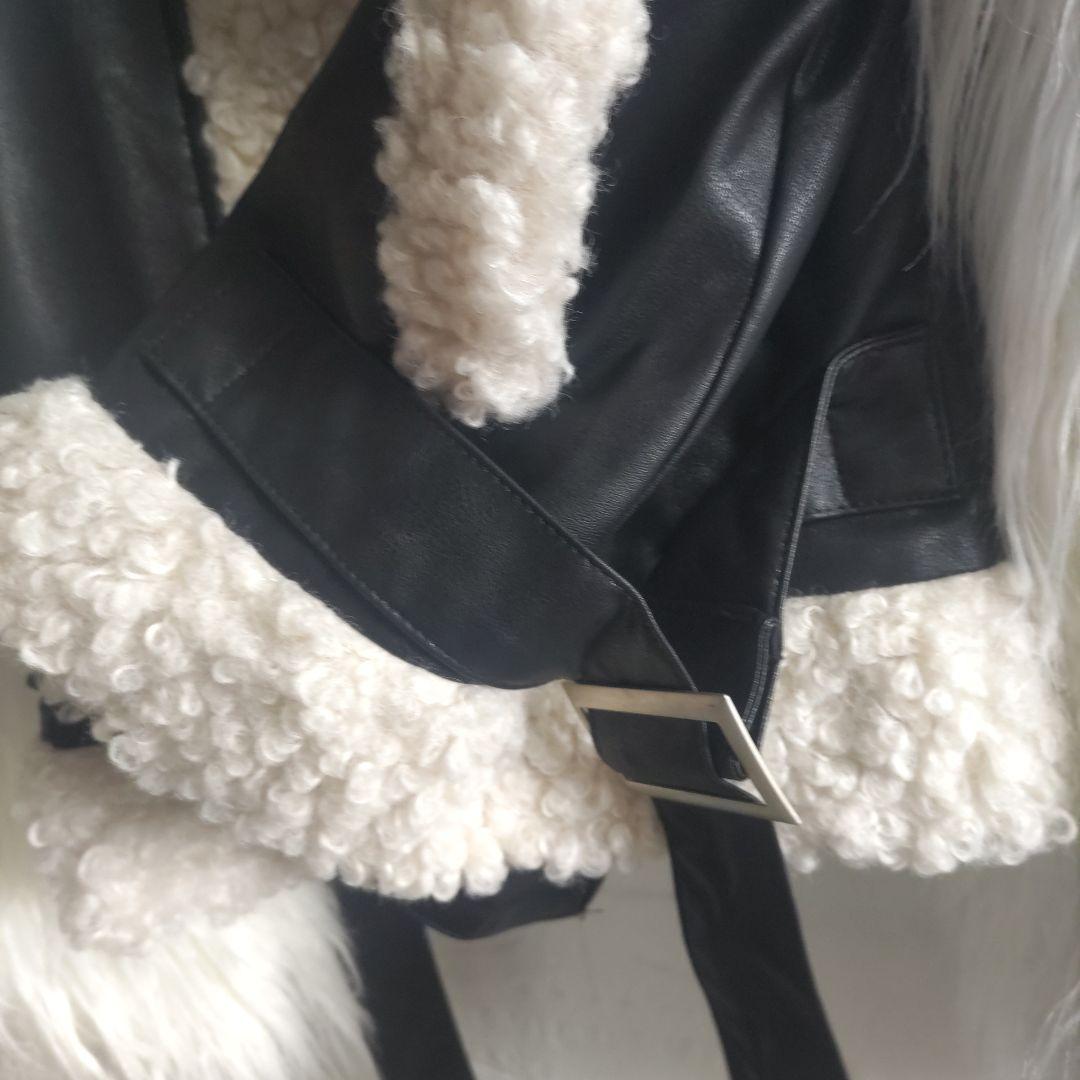 say✨ BELLE ETUDE　 ボリュームファーライダースジャケット