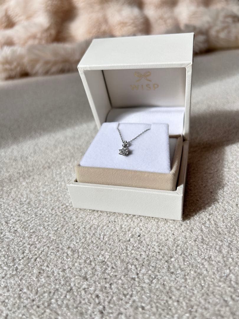 【凛.天然石 】WISP プラチナ ネックレス 箱あり