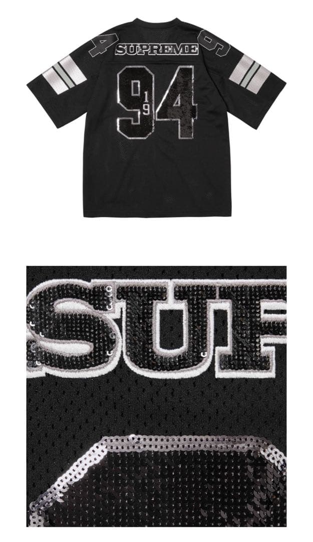 シャツ Supreme Sequin Football Jersey \"Black\"