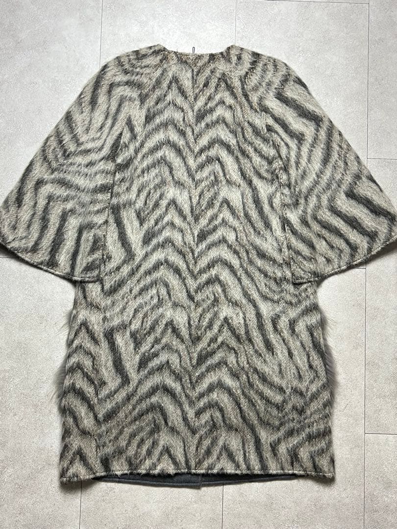 フェンディ FF7818 モヘア混ウール ファーポケット シャギーコート