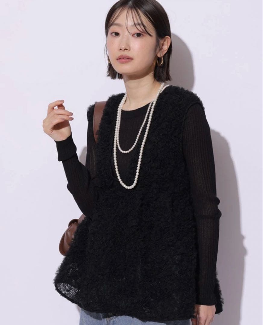 Mystrada デコラチュールブラウス　ブラック