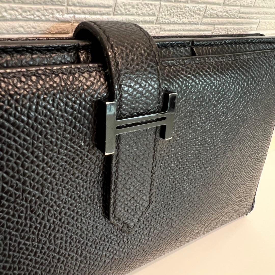 HERMES ベアンスフレ 長財布 黒