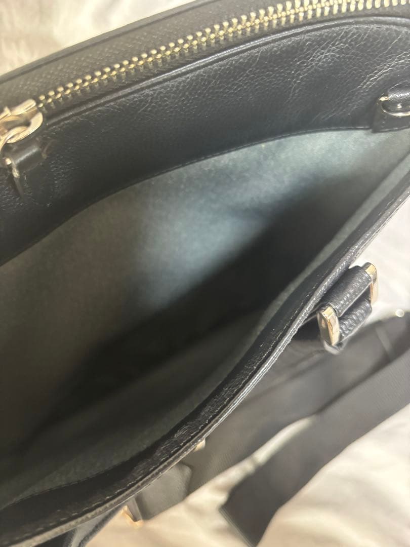 ビジネスレザーファクトリー　ラウンドビジネスバック ブラック +ショルダーベルト