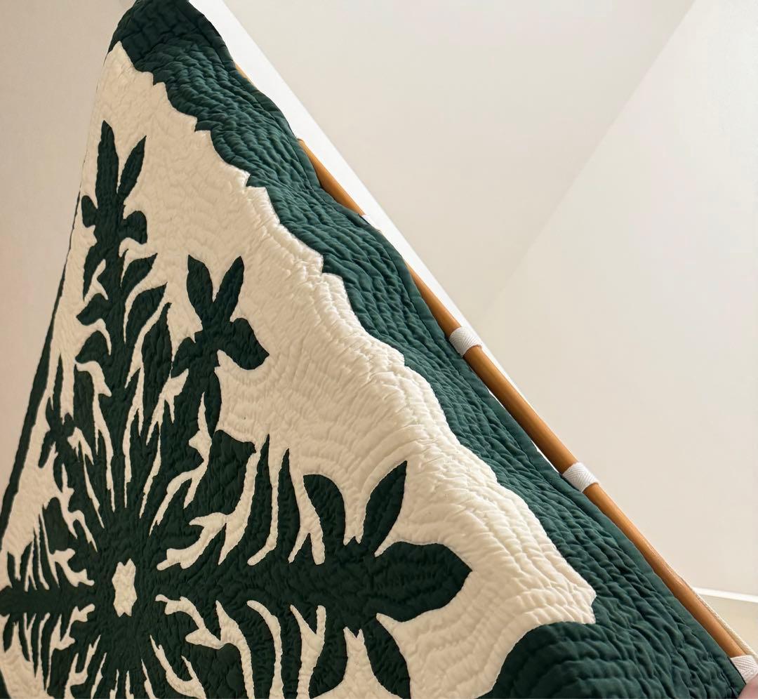 極美品　ハワイアンキルト　タペストリー大　グリーン