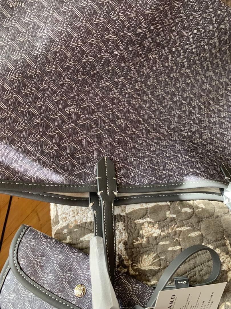 ミル•*¨*•.¸ トート グレー 大容量 マザーズバッグ ポーチ