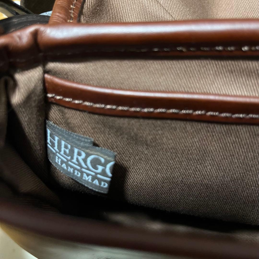 ＫＩ2926 極美品HERGOPOCH06-OVL ワキシングレザー 牛革