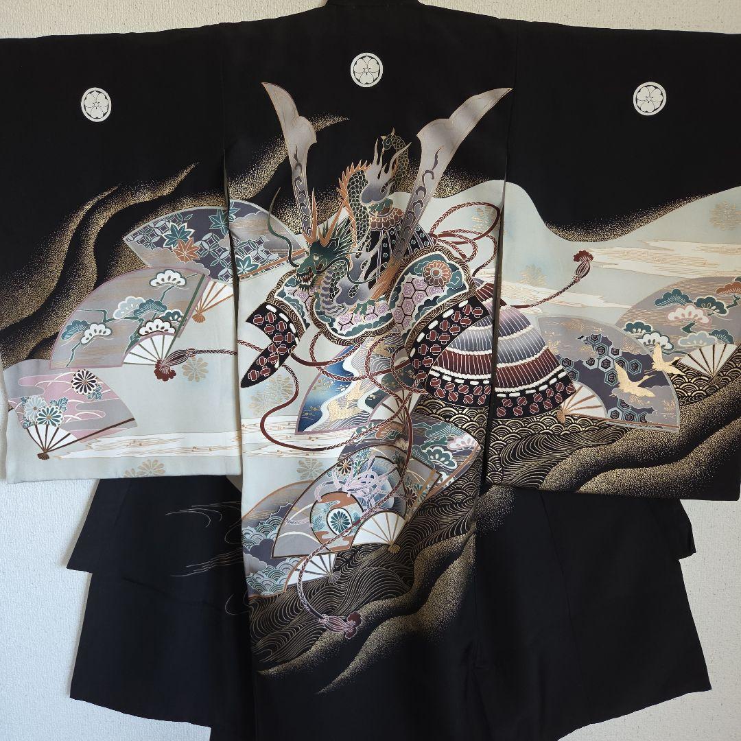 No36　正絹　男の子お祝い着物　長襦袢付き　産着　七五三