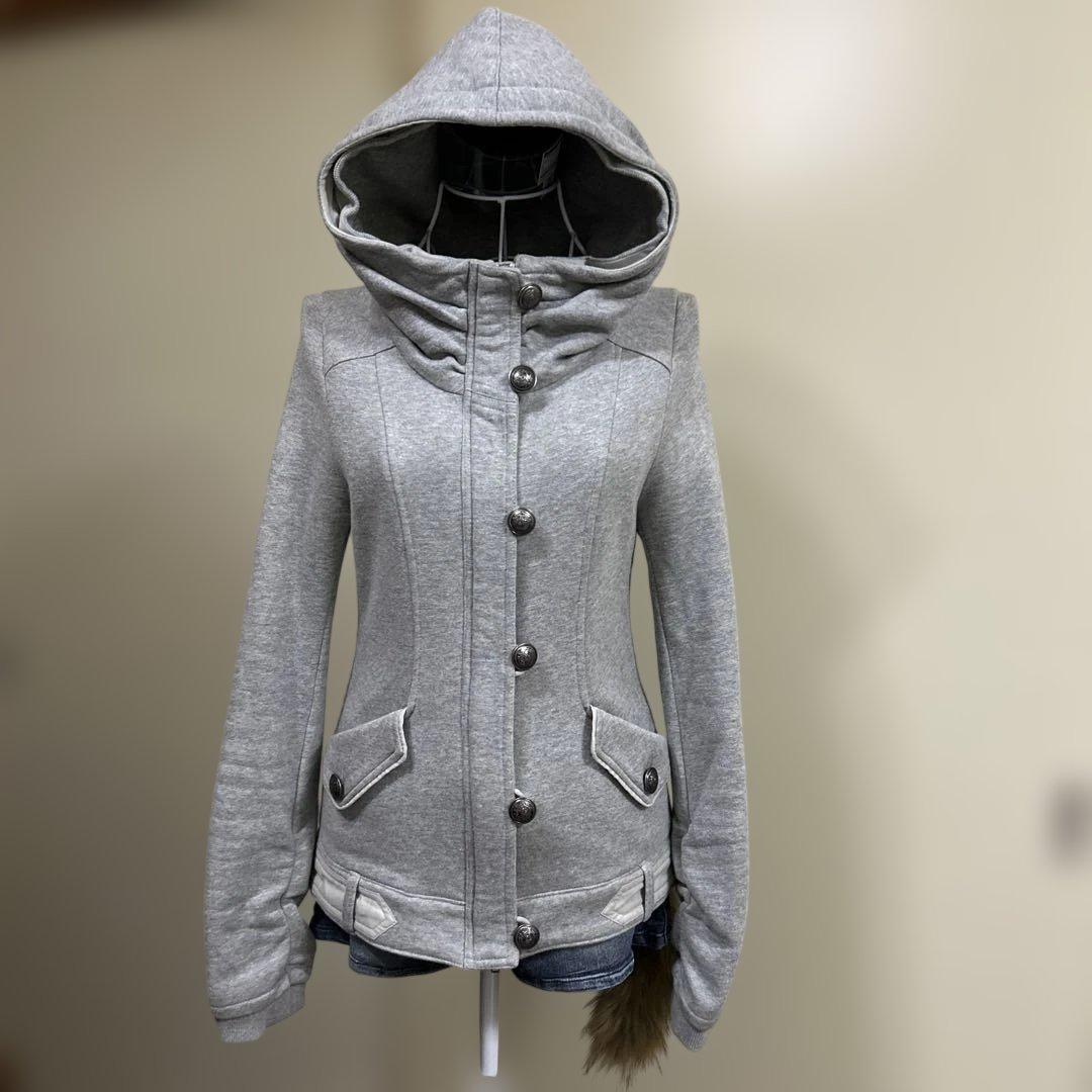 y2k 平成ギャル　グランジ　ダークコア　アーカイブ　ダブルジップ　フード