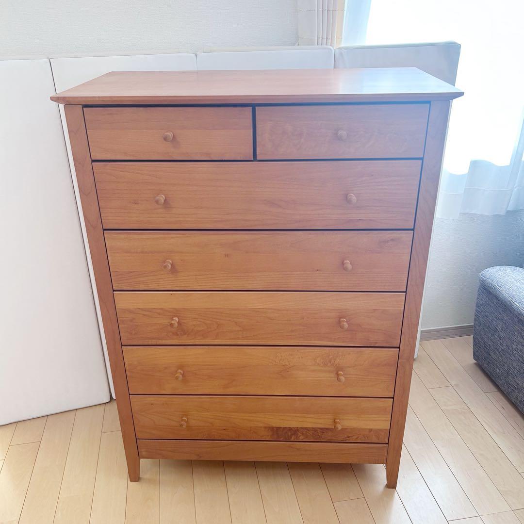 LEGNATEC レグナテック　ハイチェスト6段＋隠し棚　北欧ミッドセンチュリー