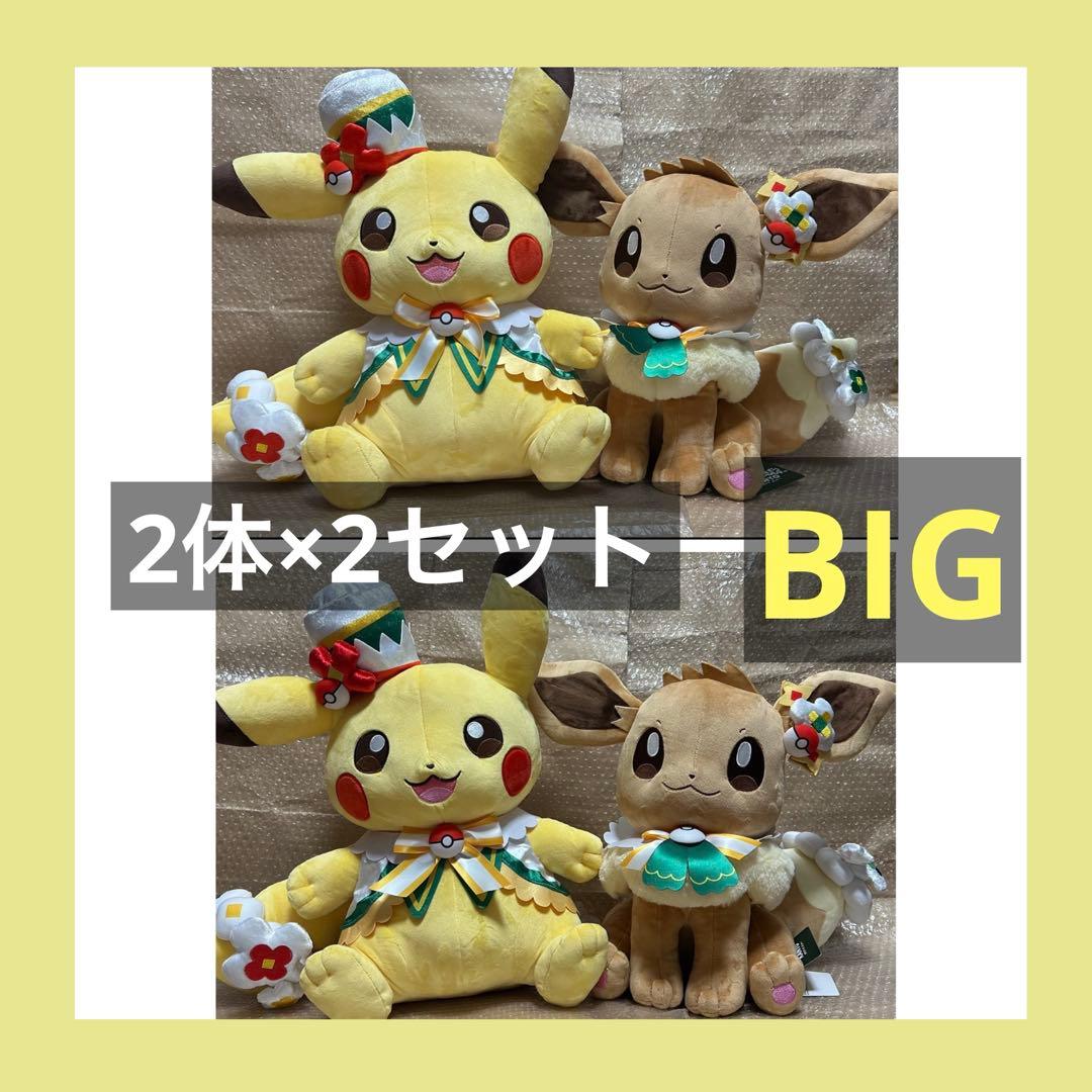 ポケパークカントー ぬいぐるみ ピカチュウ イーブイ 大 BIG ポケモン 4体