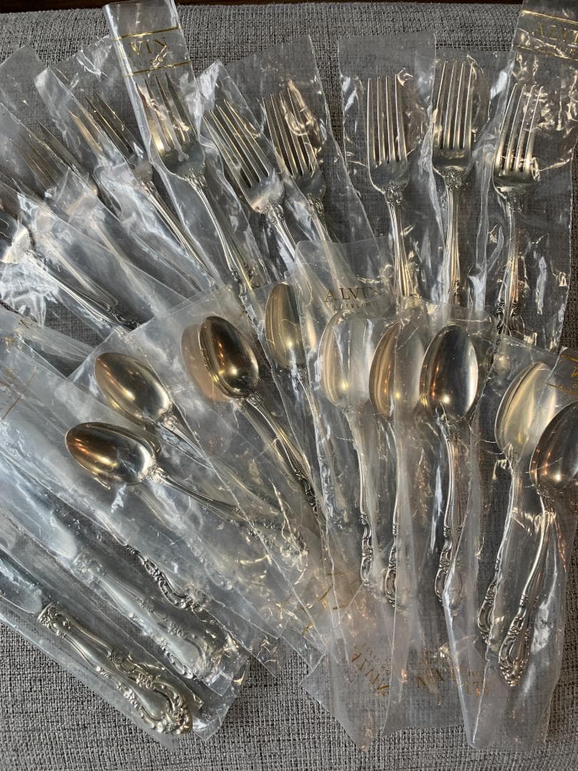 ALVIN　純銀 スターリングシルバー製カトラリー　5セット計25本　1315g