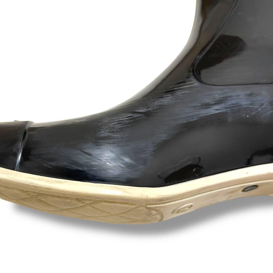 CHANEL シャネル レインブーツ カメリア ブラック 39 ココマーク 上品