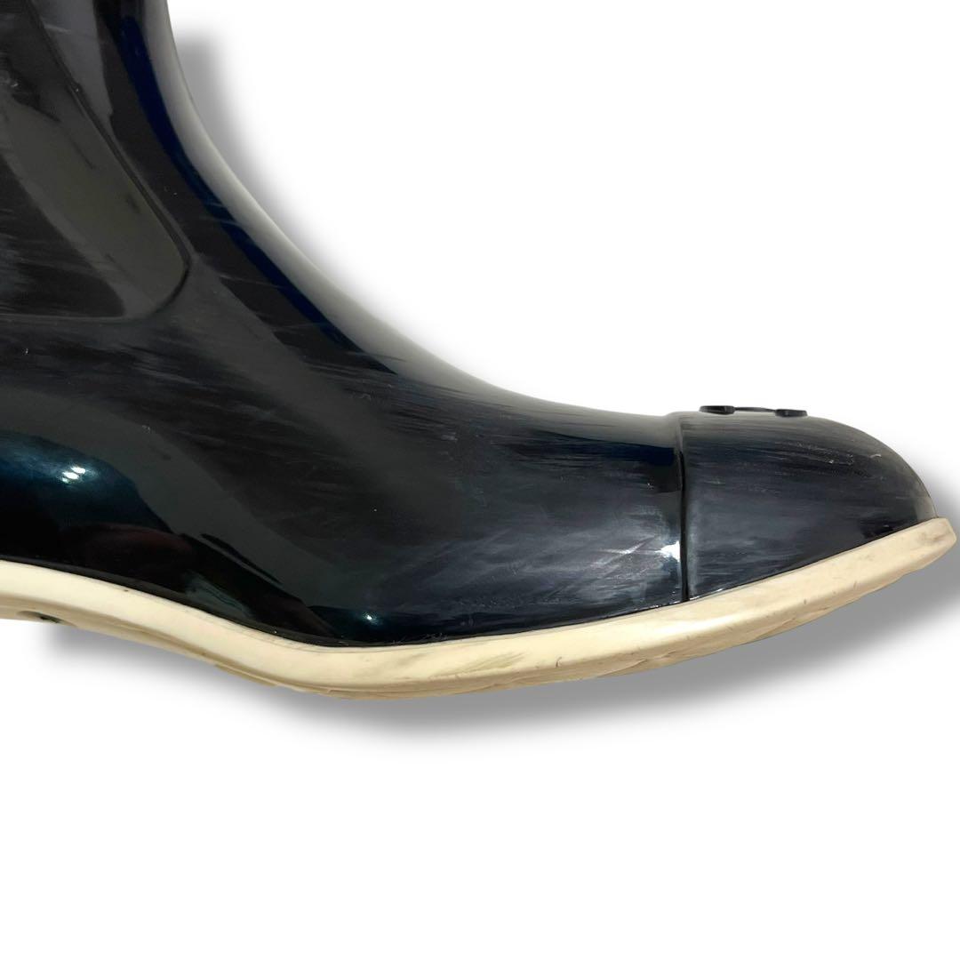 CHANEL シャネル レインブーツ カメリア ブラック 39 ココマーク 上品