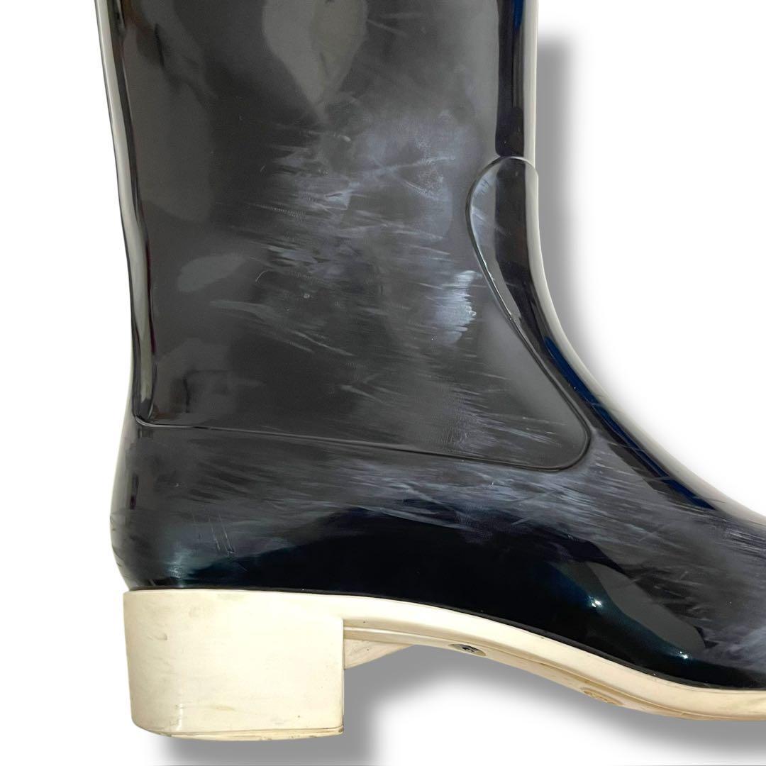 CHANEL シャネル レインブーツ カメリア ブラック 39 ココマーク 上品