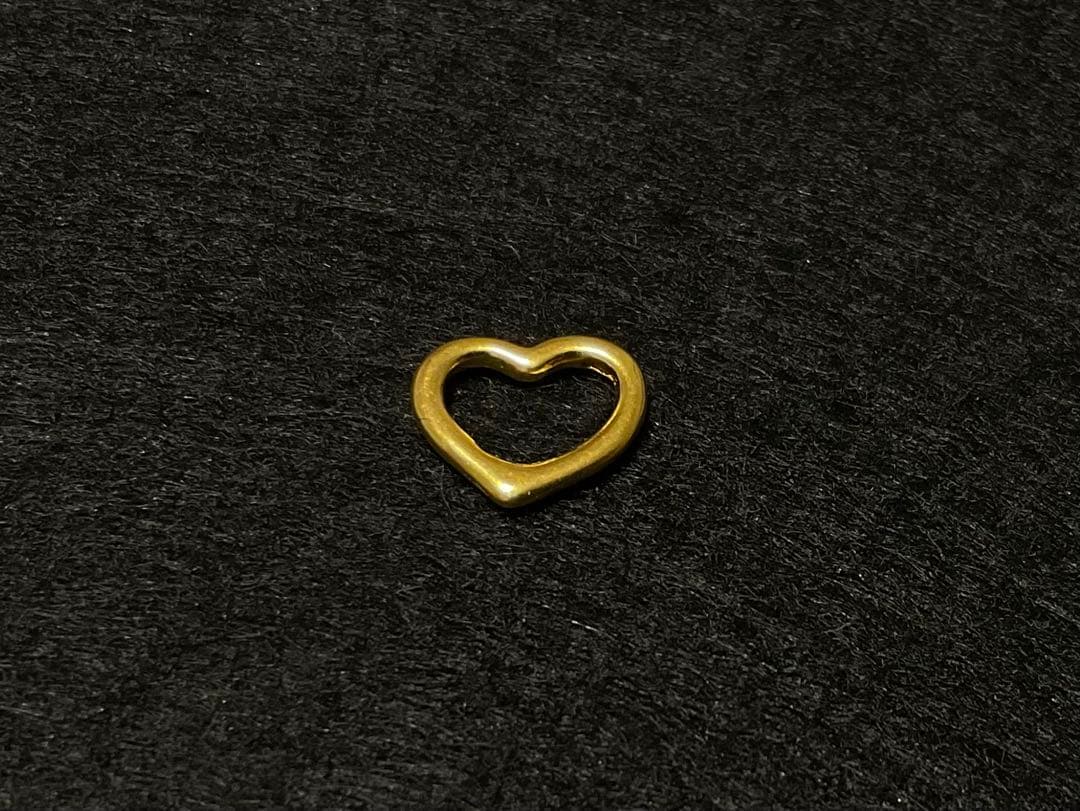 ハートのペンダントトップ　約10mm　マット（?）加工　足金999刻印