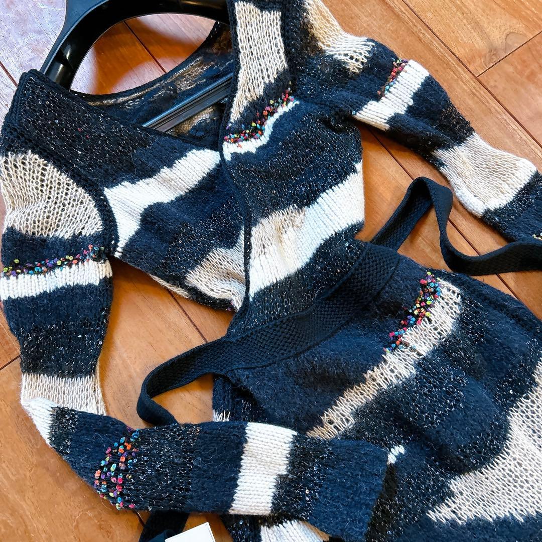 ダイアンフォンファステンバーグ　ニットワンピース　ラップドレス　ブラック　M