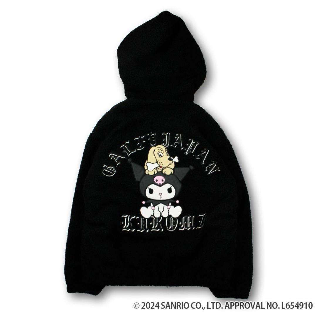 限定新作・クロミ × ガルフィー モコモコボア 耳頭巾パーカー L ブラック