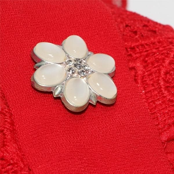 c*t様 セルフポートレイト ワンピース ギピュールレース プリーツ 赤 UK6