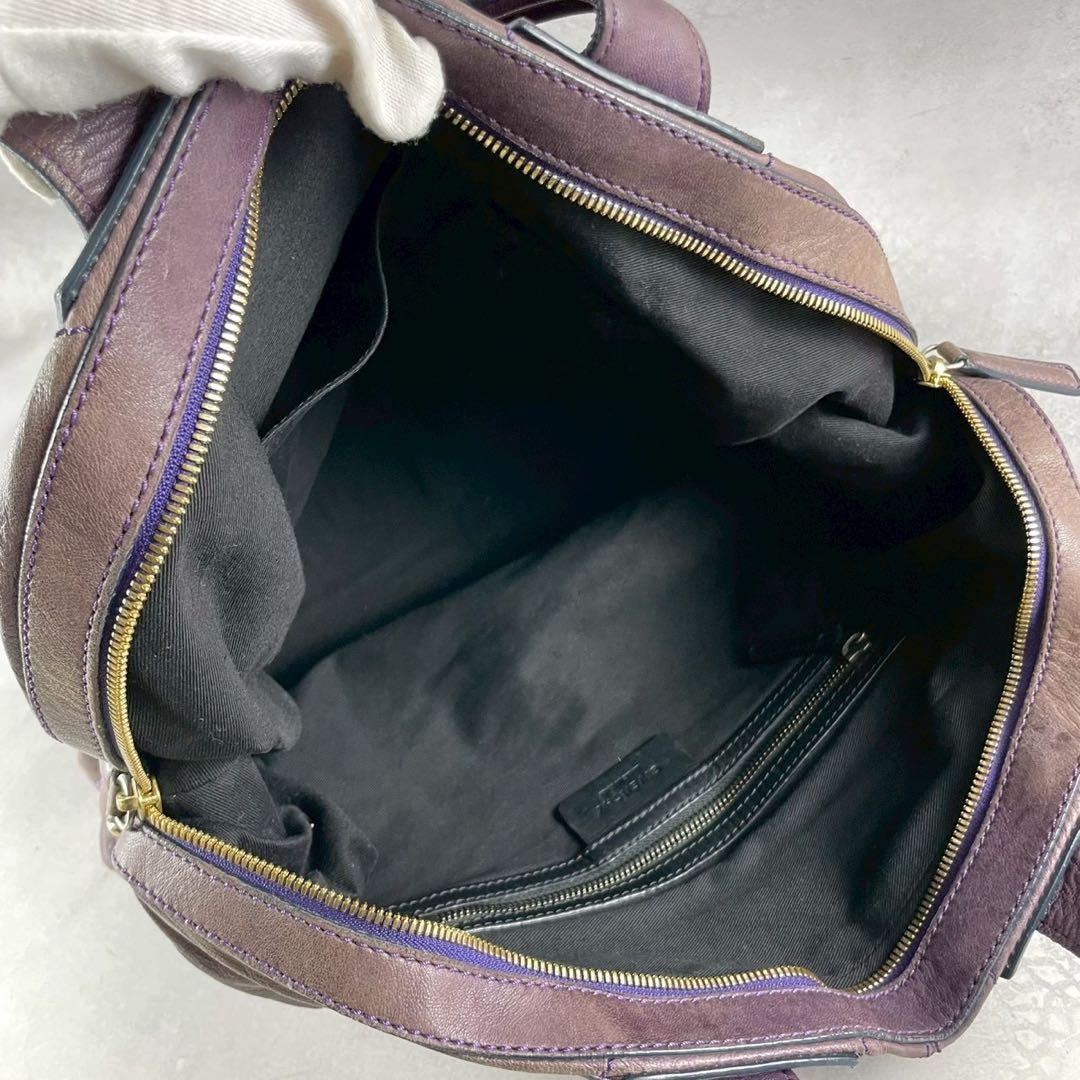 GIVENCHY ナイチンゲール 2way ジバンシー ボストンバッグ 濃紫