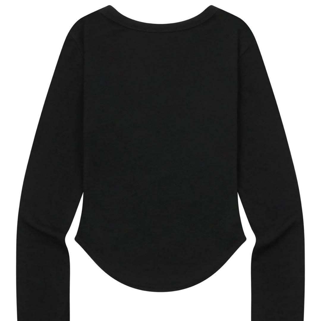 mucent ムセント シエラヒョピハートUネックローリング長袖Tシャツ