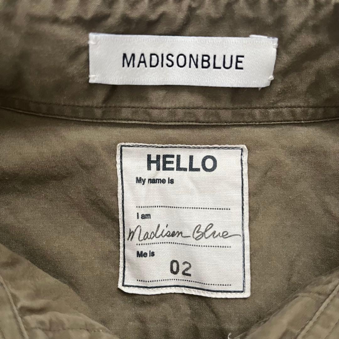 希少　02サイズ　マディソンブルー　マダムシャツウォッシュアウト　カーキ　B刺繍