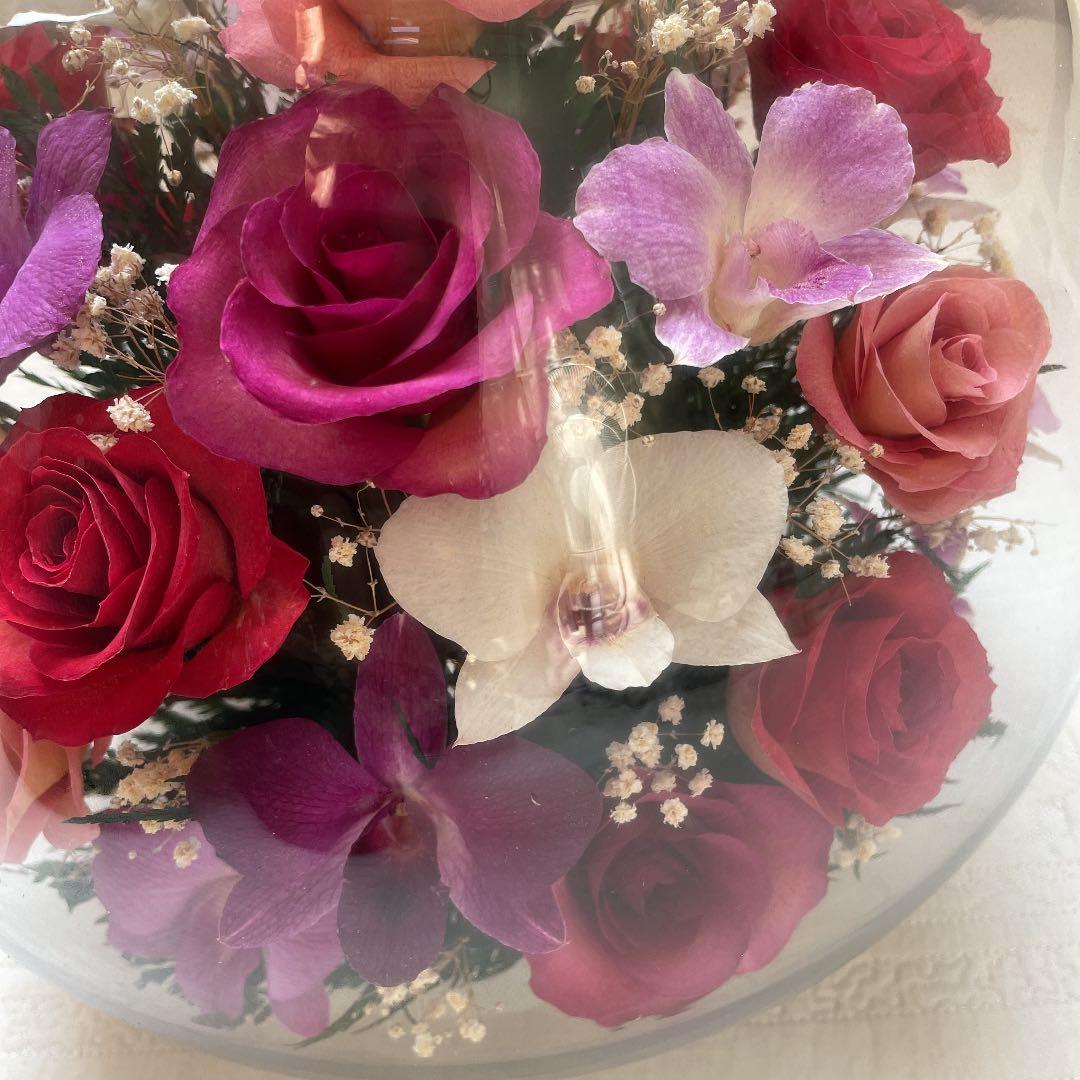 りり★ブリザーブドフラワー　特大　ガラスドーム