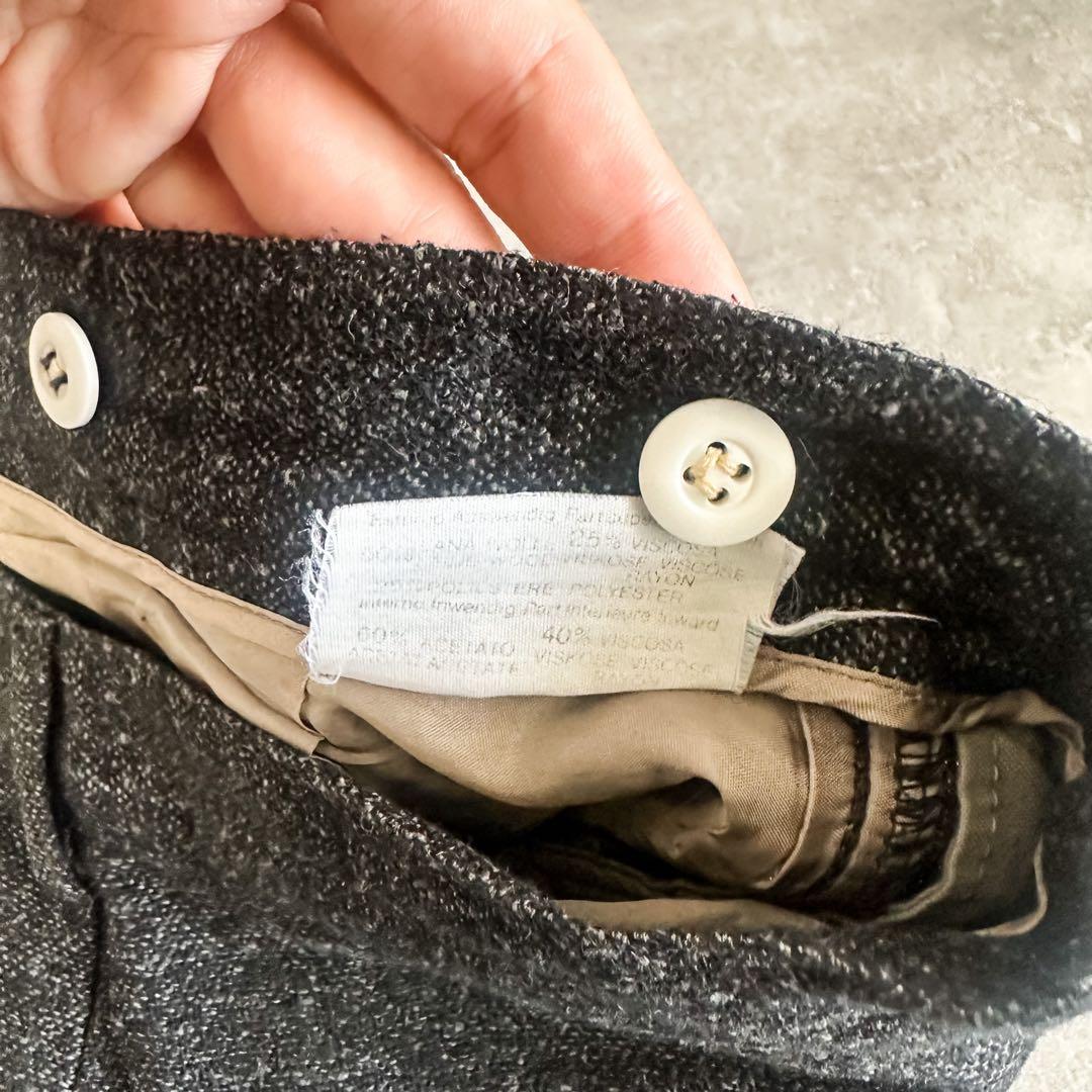 80s BENETTON イタリア製 ツータック ウール レーヨン スラックス