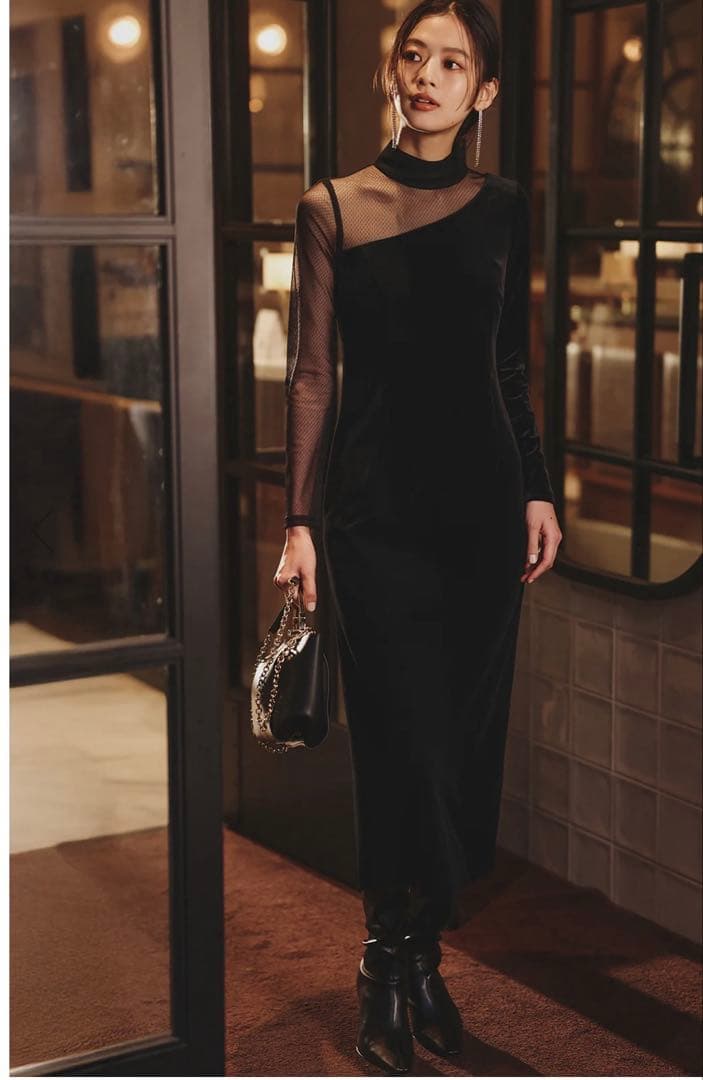 anuans シアーコンビタイトワンピース