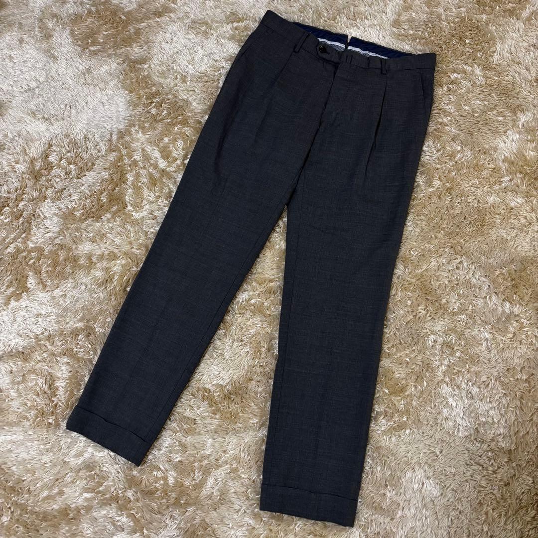 PT TORINO ワンプリーツストレッチサマーウールスラックス 44