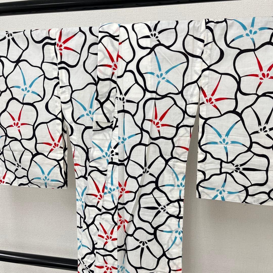 夏浴衣 浴衣 注染 華やか花 木綿 バチ衿 着付け 和装 i-3129