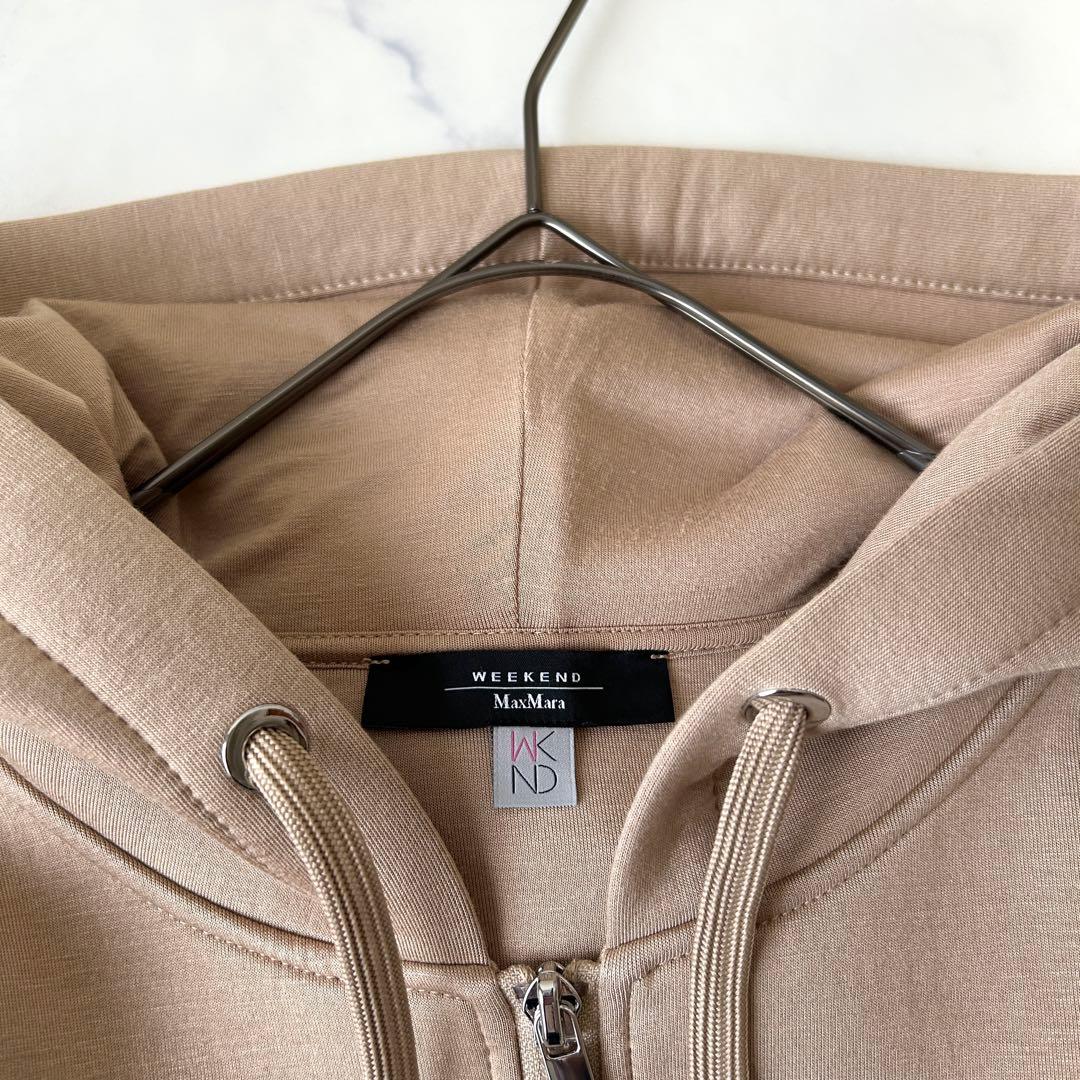 極美品 マックスマーラ 2024年モデル ジップアップパーカー ストレッチ ロゴ