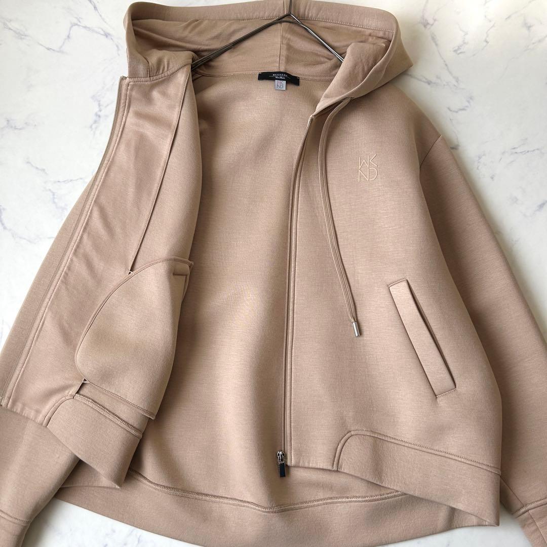 極美品 マックスマーラ 2024年モデル ジップアップパーカー ストレッチ ロゴ