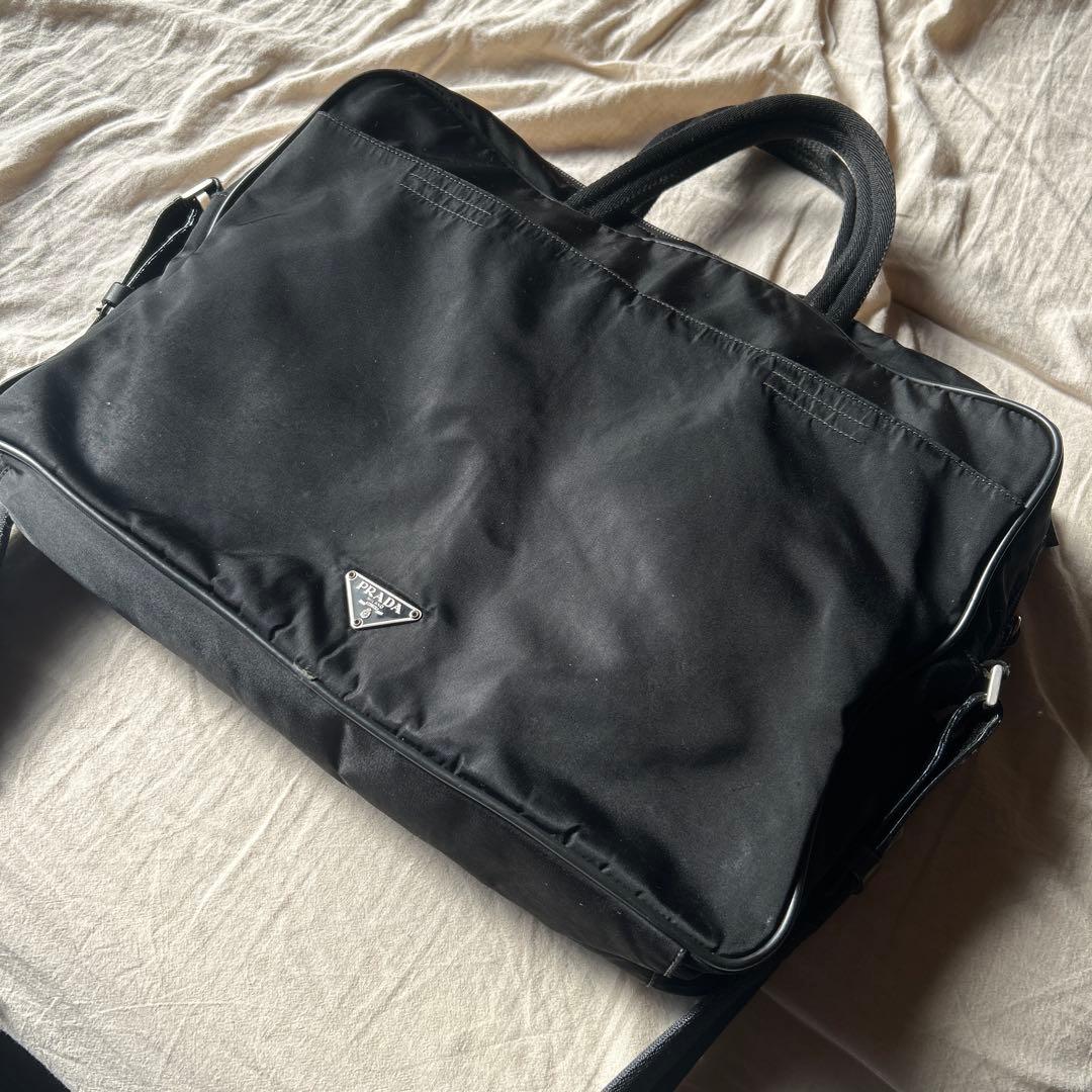 PRADA プラダ ビジネスバッグ ナイロン 2way 三角プレート V407
