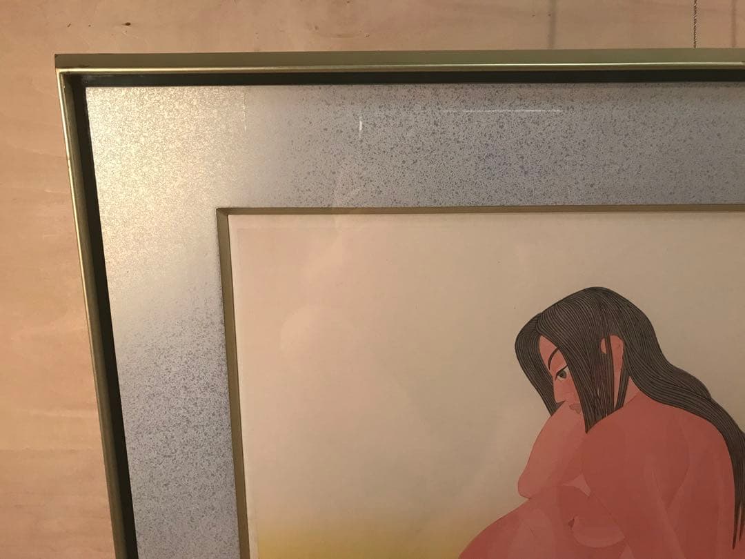 ジャス子さま専用　上田臥牛　「海女母娘」　木版画　直筆サイン・エディション有り