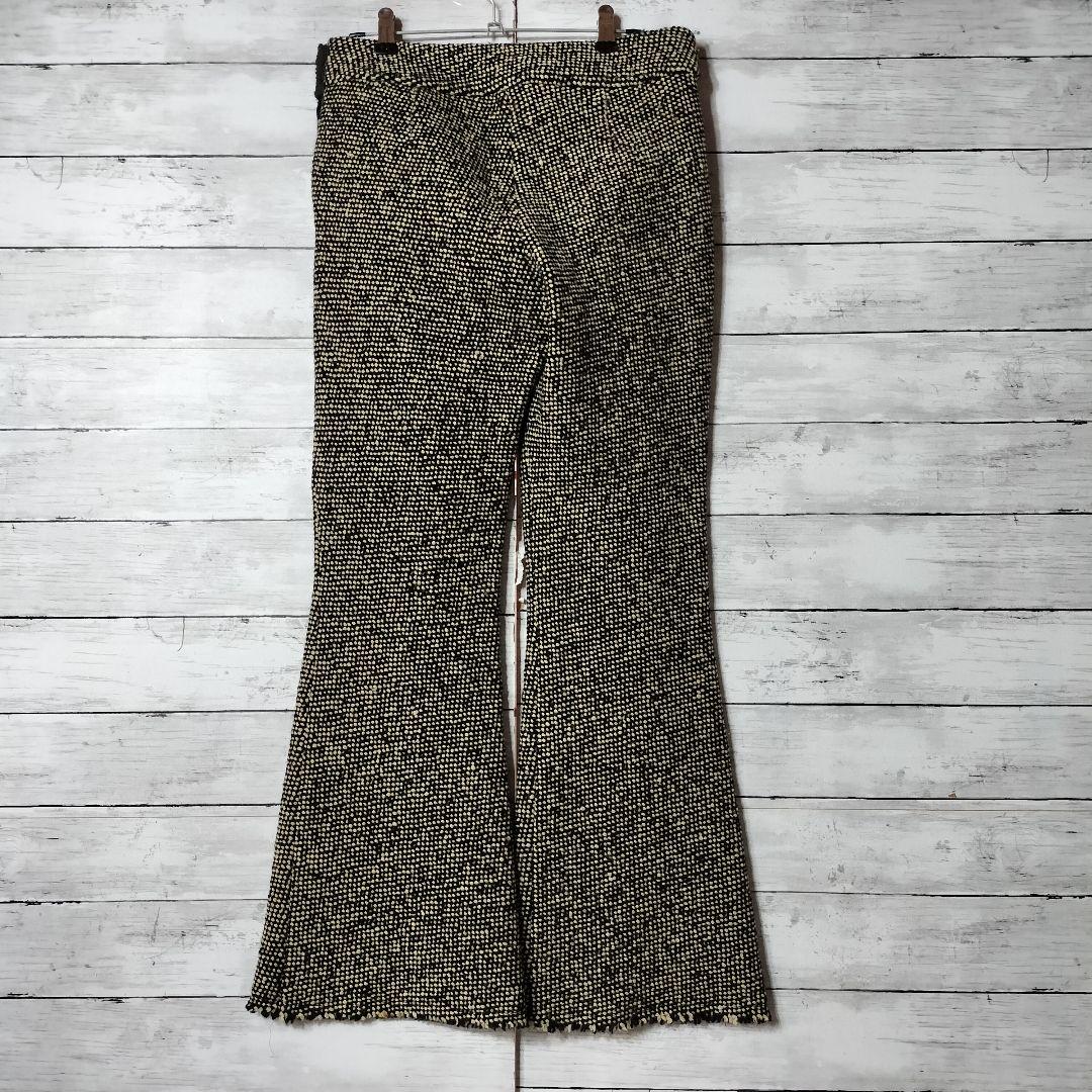 トリココムデギャルソン ツイード生地 フレアパンツ ブーツカット ウール毛