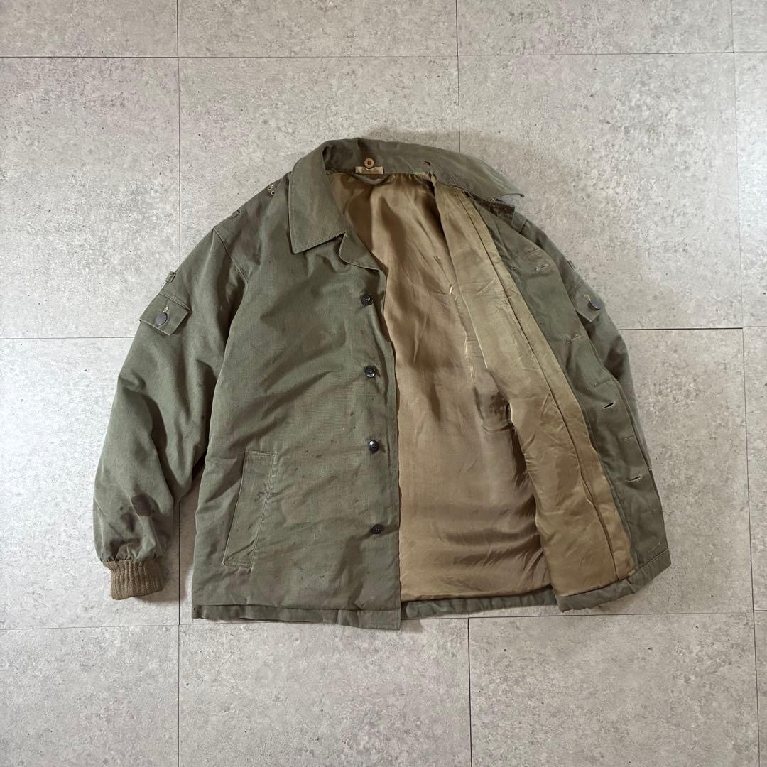 実物60s-ユーロミリタリー東ドイツ軍NVA 中綿M48ウィンタージャケット無地