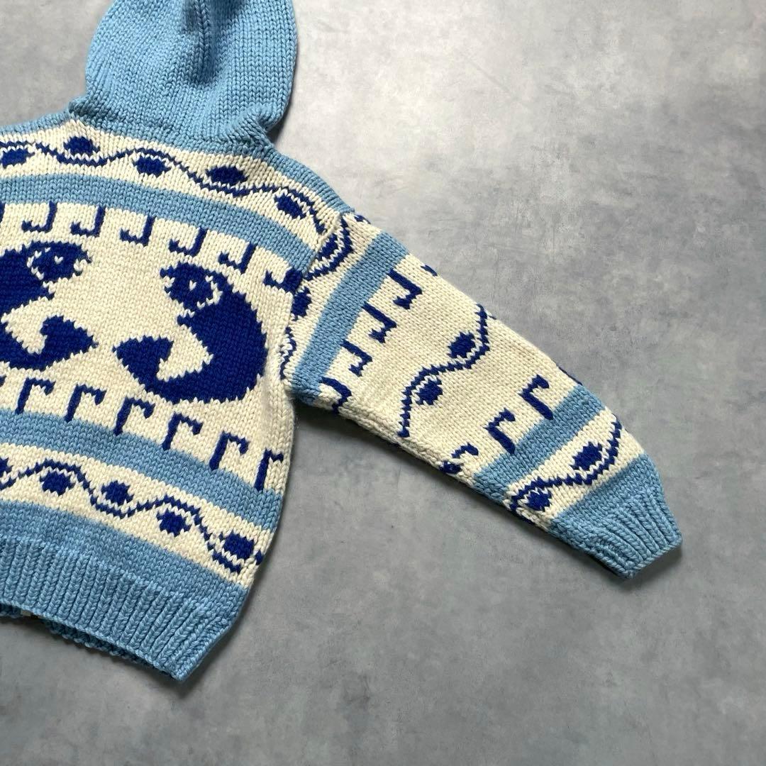 90s wool cowichan sweater “hoodie type”