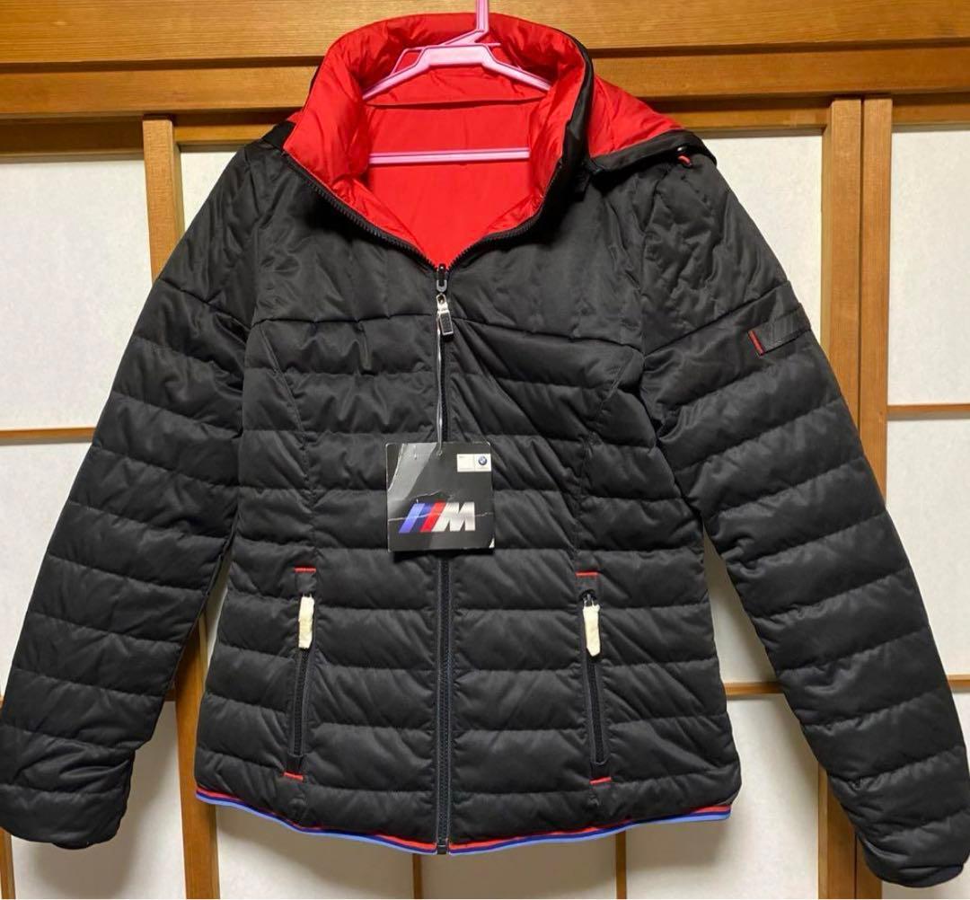 リバーシブル 赤黒ダウンジャケット新品タグ付き子供160cm-レディースM