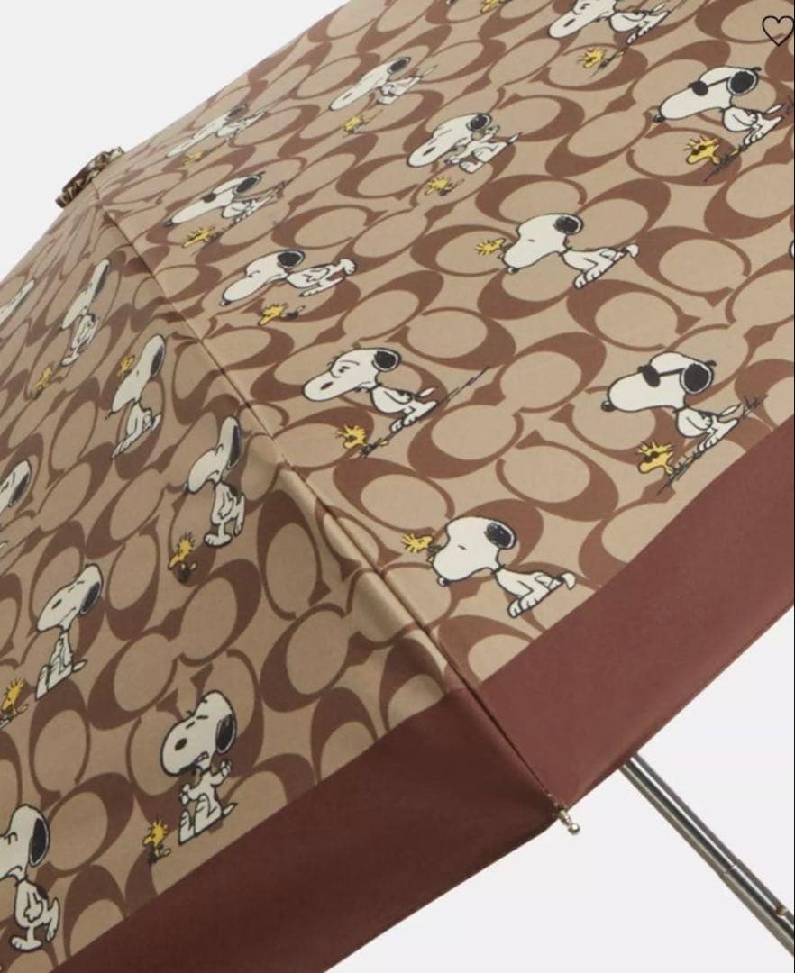 ☆新品☆COACH x PEANUTS スヌーピ折りたたみ傘 ブラウン