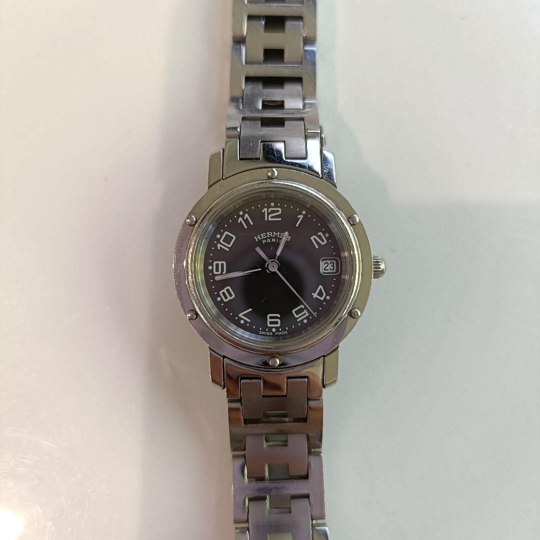 HERMES エルメス腕時計　クリッパー　ダークグレー