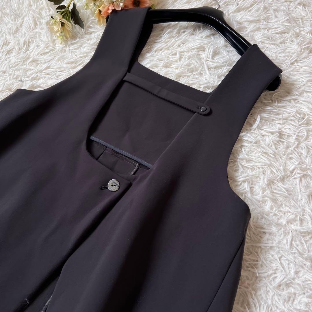 ENFOLD エンフォルド PLEATS TWO-WAY VEST グレー