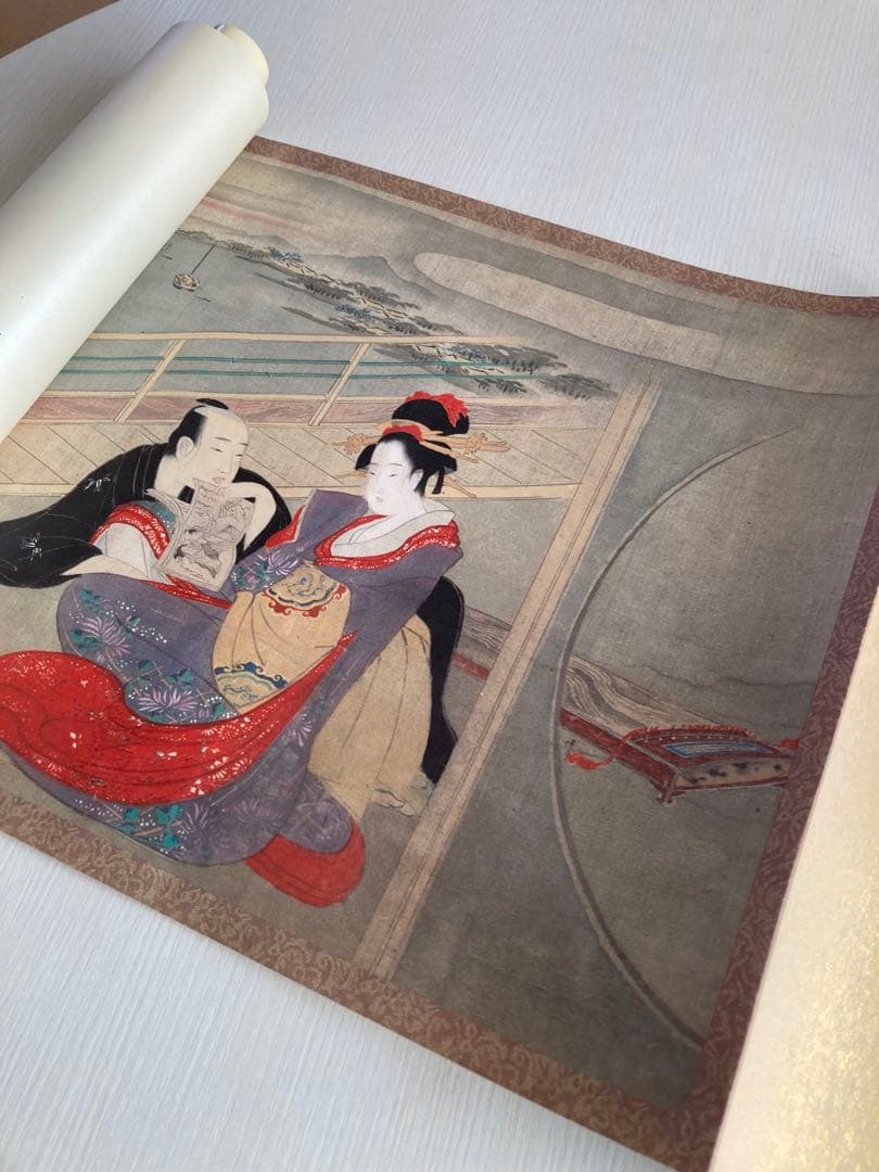 【浮世絵 春画】鳥文斎栄之／春情四季画巻 巻子本 復刻版