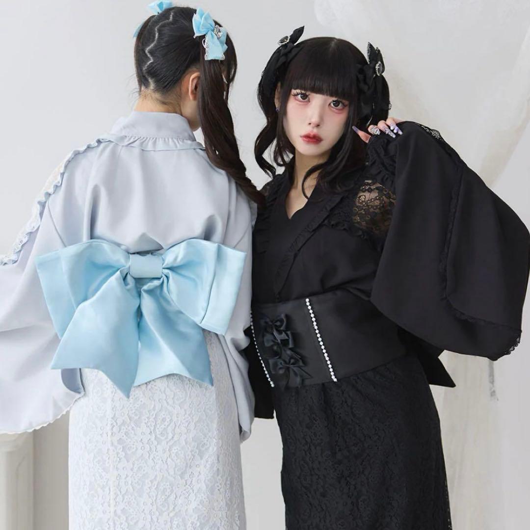 フリルレース 【簡単浴衣＋帯付き 】セット