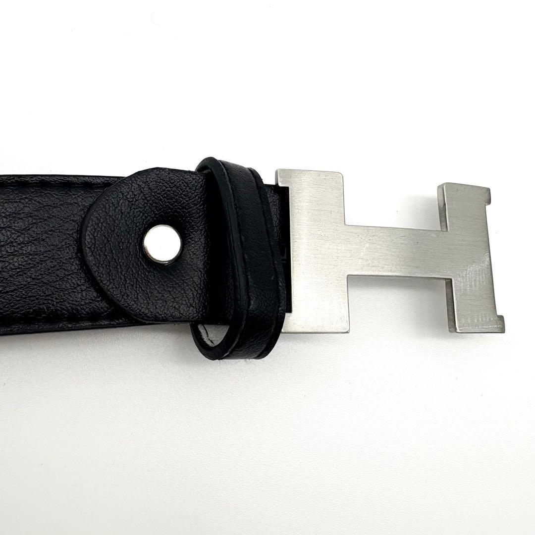 HERMES　ベルト　コンスタンス　Hロゴ　シルバー　レザー　本革　ロゴバックル