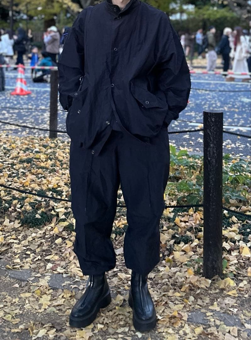 marka ショートモッズオーガニックコットン x シルク ネイビー