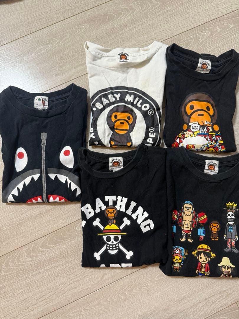 A BATHING APEキッズ半袖Tシャツ130cm5枚セット中古