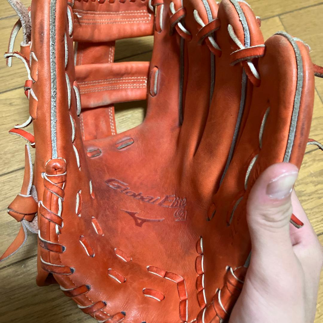 Mizuno Global Elite 硬式グローブ 右投げ用 オレンジ