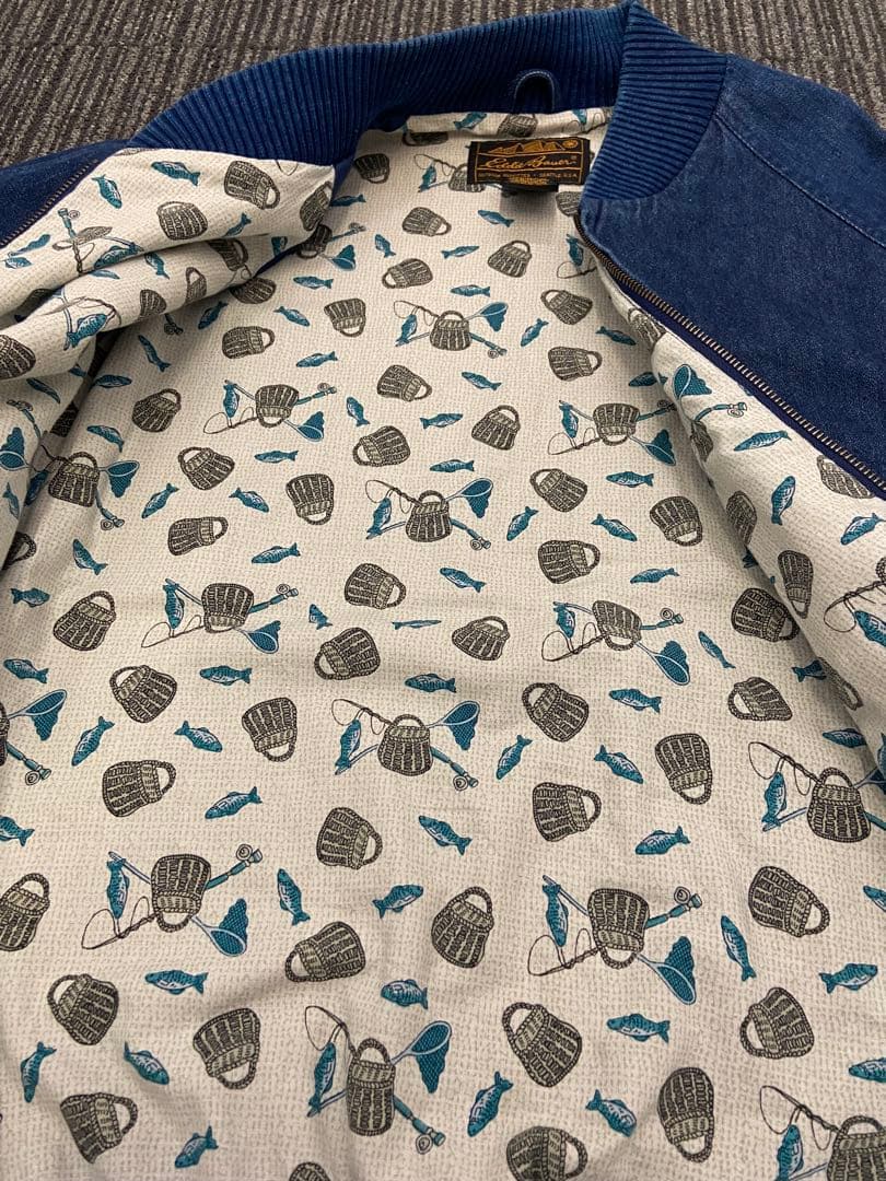 ラ*ー様 Eddie Bauer デニムMA-1 L