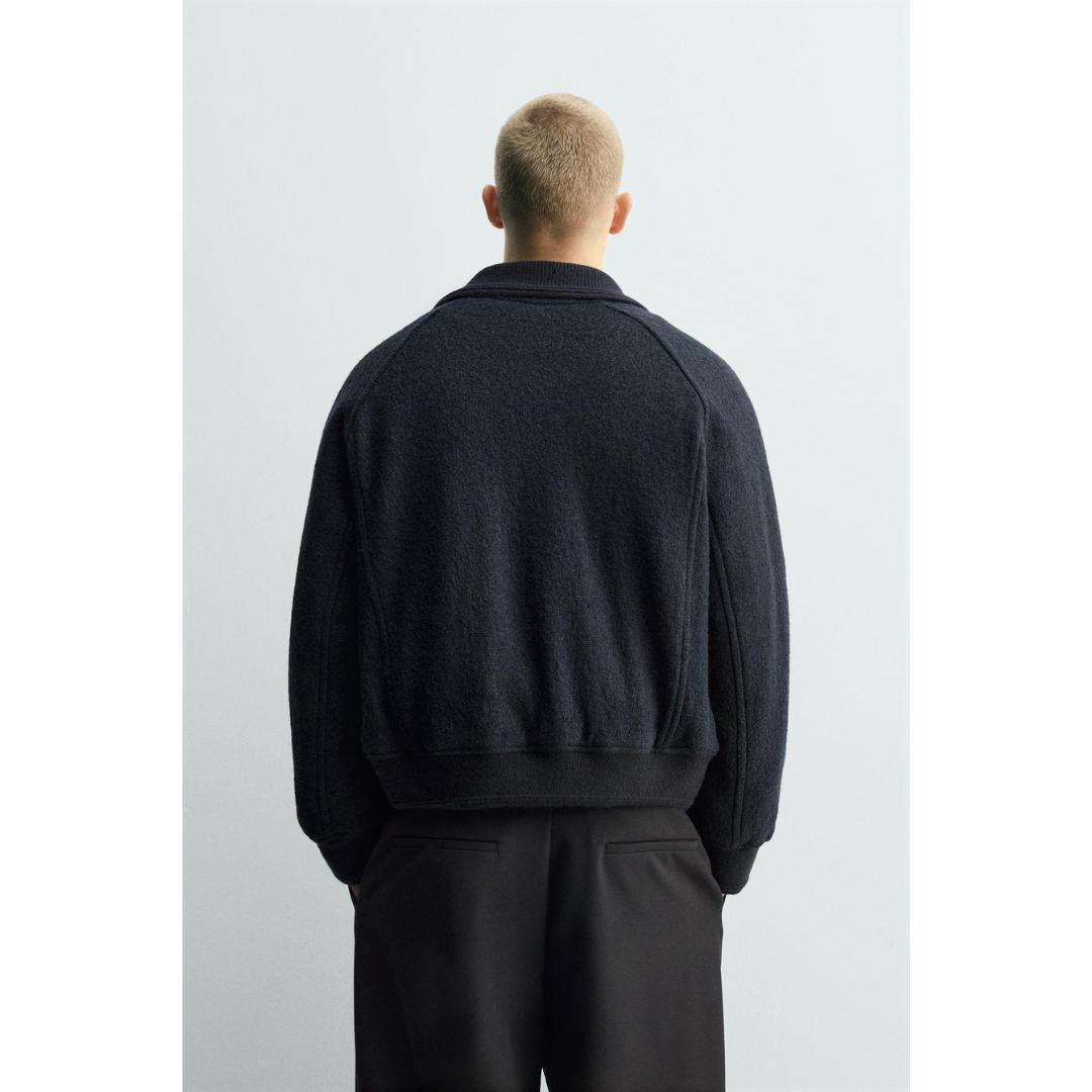 ZARA リブ襟切り替えジャケット Mサイズ